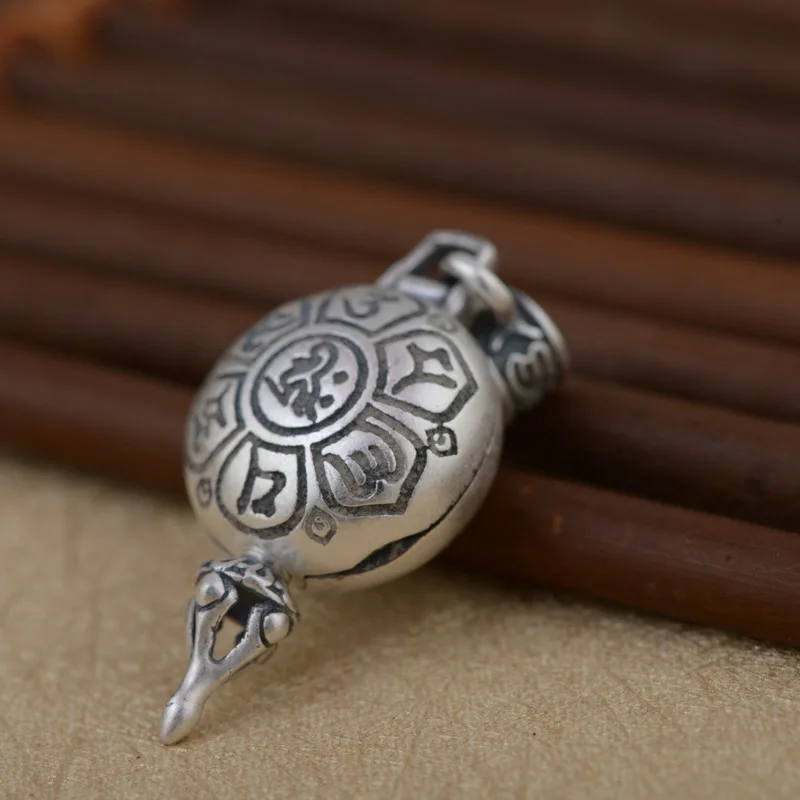 

2018 Limited Special Offer The Golden Deer Buddhism Accessories Wholesale Fine S990 Archaize Can Open Six Words Ga Box Pendant