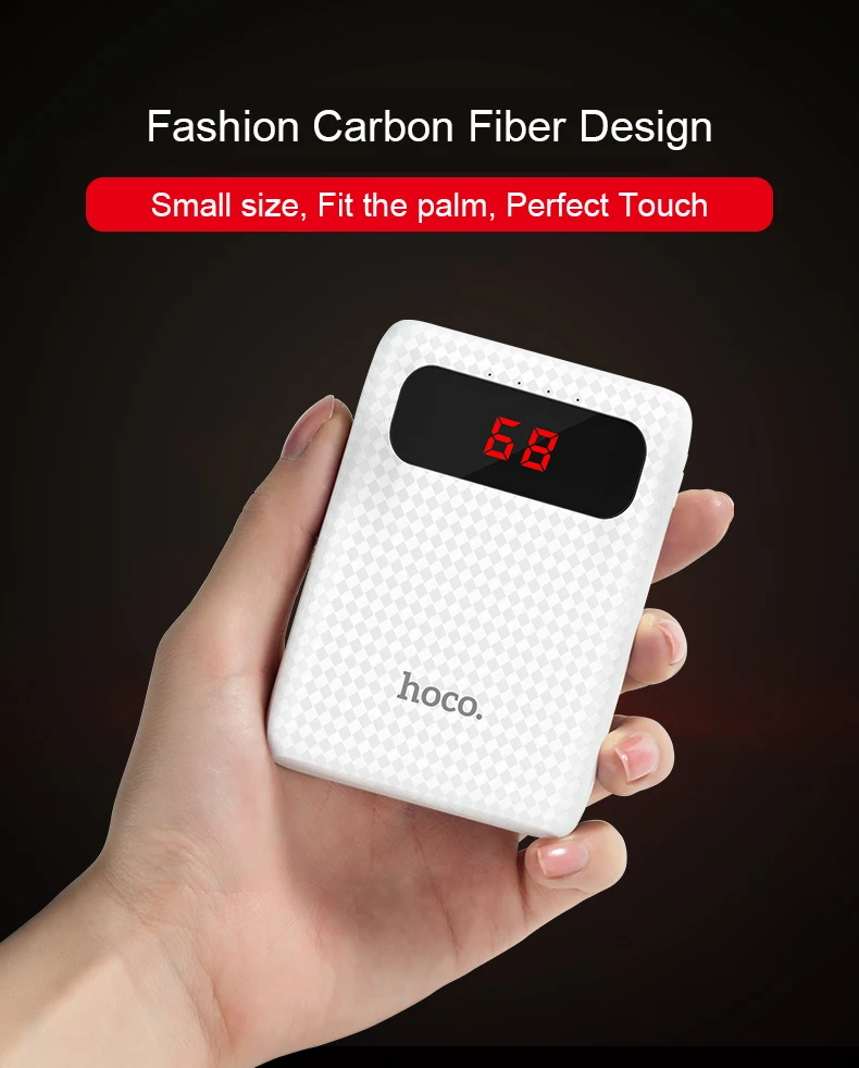 HOCO 20000mah power Bank 18650 светодиодный светильник power bank 10000mah Dual USB портативное зарядное устройство для Android iPhone Внешняя батарея