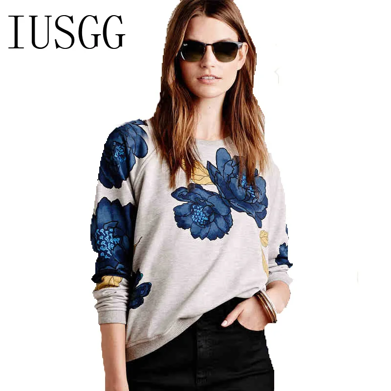 

Winter Autumn Women Pullovers Sweatshirt Drop Shoulder Chinese Style Flower Print Casual Hoodies Casual Elegant Fleece Tops