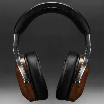 BLON BossHifi B8 HiFi Wooden Metal Headphone Black Mahogany Headset Earphone with Beryllium Alloy Driver and Protein Leather