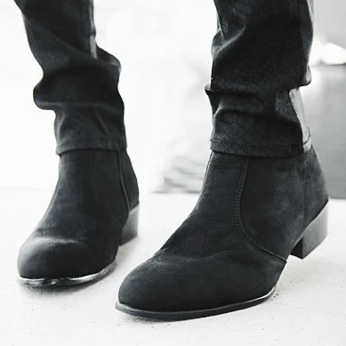 Mens Pointed Toe Buckles High Top Ankle Boots Cuban Heels Casual Shoes Clubwear Mens Pointed Toe Buckles High Top Ankle Boots Cuban Heels Casual Shoes Clubwear