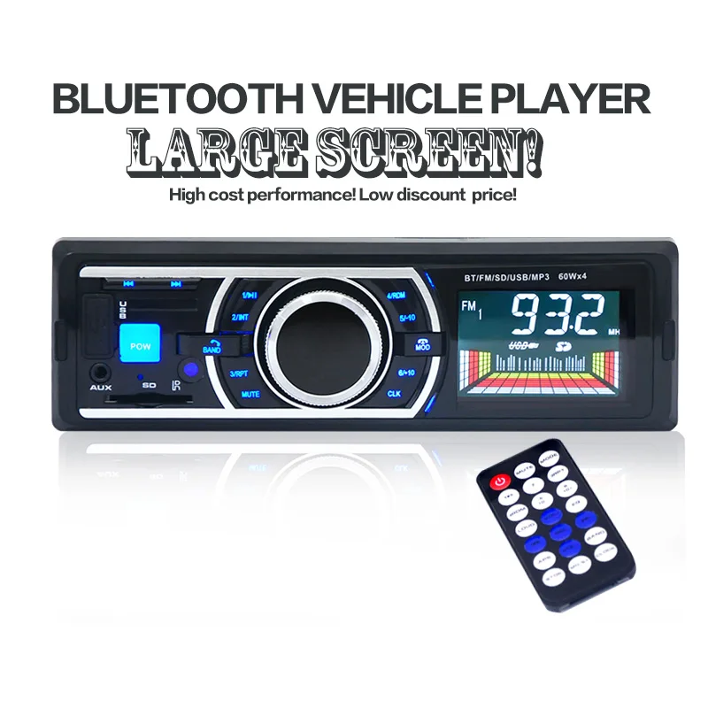 

Free shipping 2016 bluetooth car audio radio player support MP3 WMA WAV with remote controller