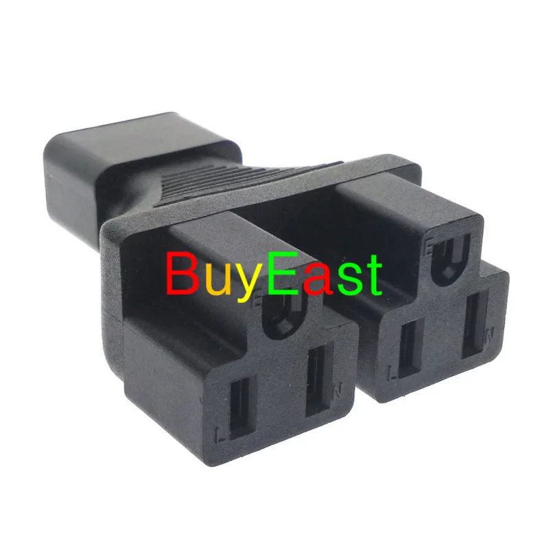 

Lot 10 IEC 320 C14 Male To 2 x US 3 Pin Nema 5-15R Female Y Splitter Adapter