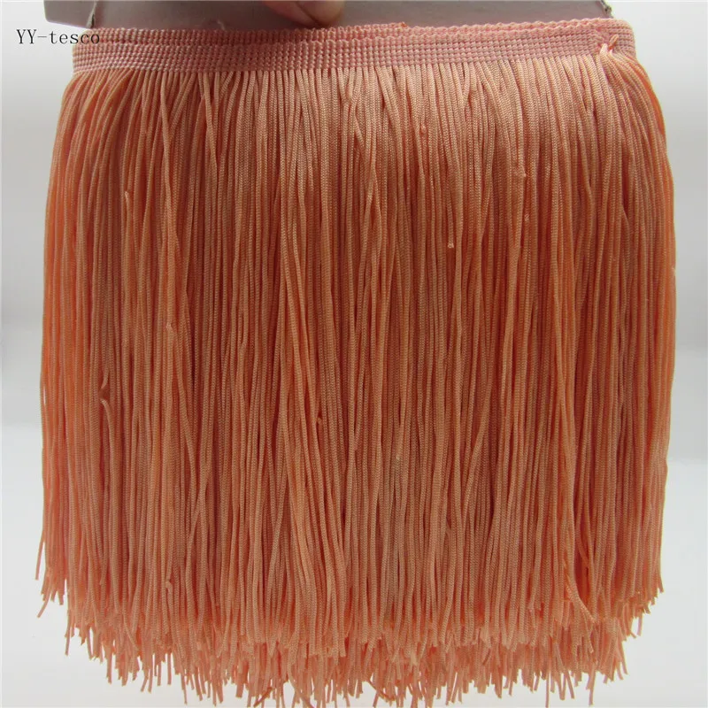 YY-tesco 5 м/лот 20 см Ширина кружевная бахрома кисточка розовая бахрома и кружевная бейка лента пришить латинское платье сценическая одежда аксессуары - Цвет: coral