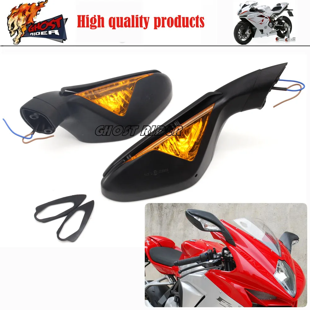 MVアグスタF3純正ウインカーミラー左_AGSTAレンズは割れ無し mvアグスタ f3 ミラーの通販