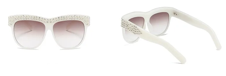 Для женщин Роскошные солнцезащитные очки со стразами и квадратным большой кадр алмазные очки UV400 Модные оттенки 45344