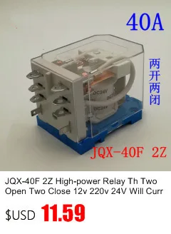 Jqx- 30f / 2z Will Electric Current 30th High-power 12v Relay 24v 220 V Ljqx- 40f- 2z 40a