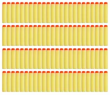 50pcs For Nerf Bullets Soft Hollow Hole Head 7.2cm Refill Darts Toy Gun Bullets for Nerf Series Blasters Xmas kid Gifts yellow
