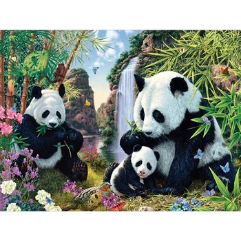 

DIY 5D Diamond Painting Animals Panda Cross Stitch Diamond Embroidery Full Set Mosaic Pictures of Rhinestones Decor Gift