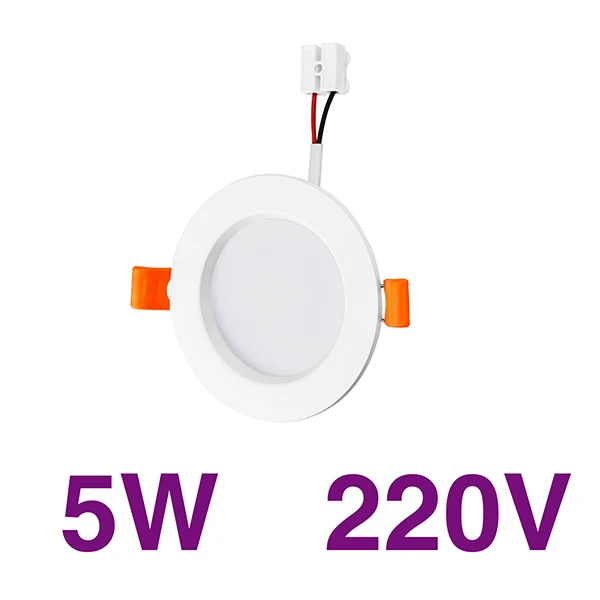 2 шт./партия светодиодный круглый панельный потолочный светильник SMD 2835 Лампы Алюминий 220V 18 Вт 15 Вт 12 Вт 9 Вт 7 Вт 5 Вт 3W светодиодный потолочное утопленное пятно светильник - Испускаемый цвет: 2PCS 5W 220V