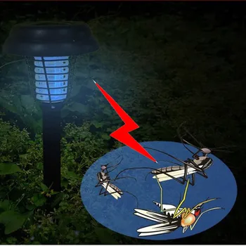 

UV solar LED mosquito killer lamp Mosquito Insect Pest Bug Zapper Killer Trapping Lantern Lamp Outdoor garden lawn light