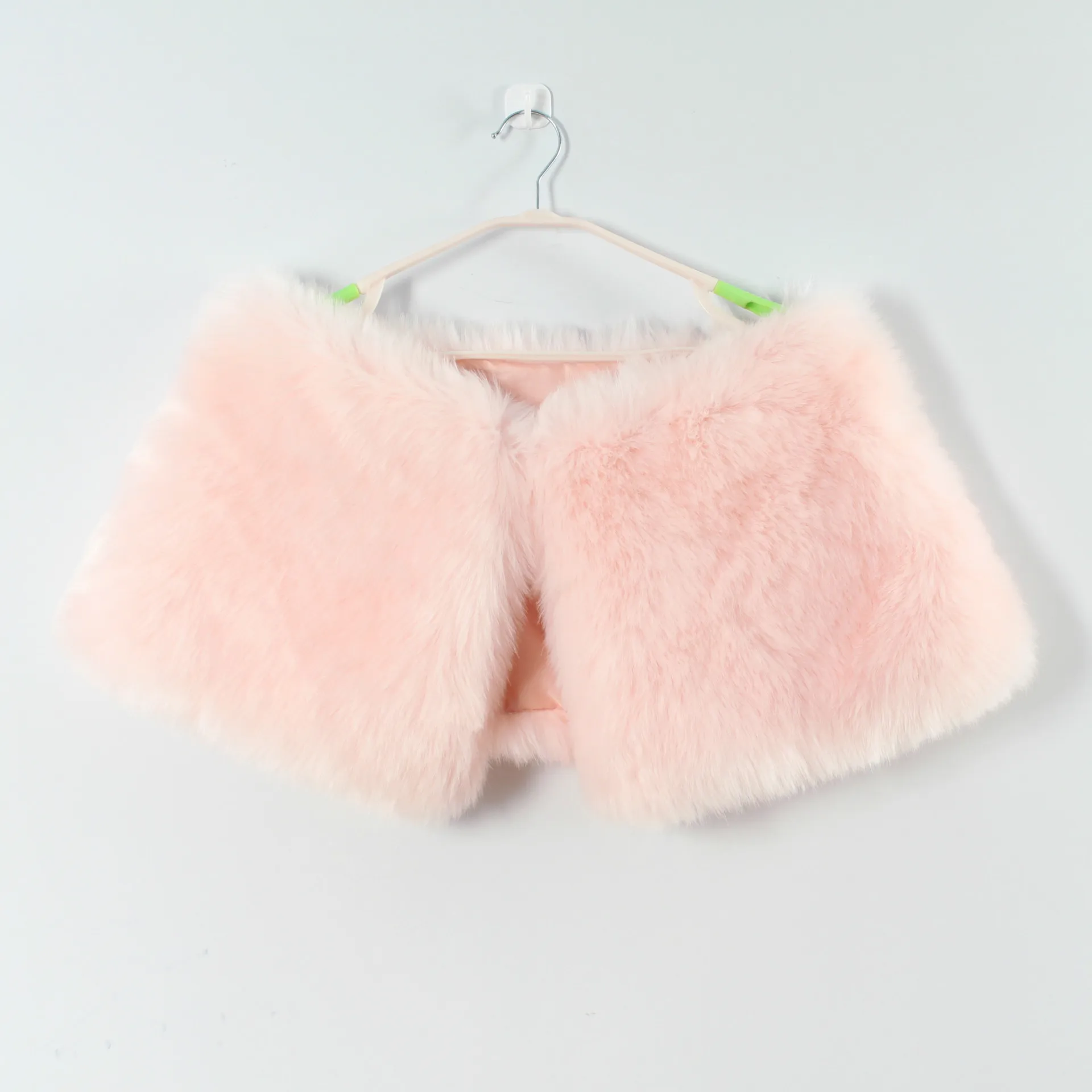 P0095 мода осень и зима мода искусственный мех шарф шаль многоцветный леди шаль для невесты воротник жилет - Цвет: lt pink