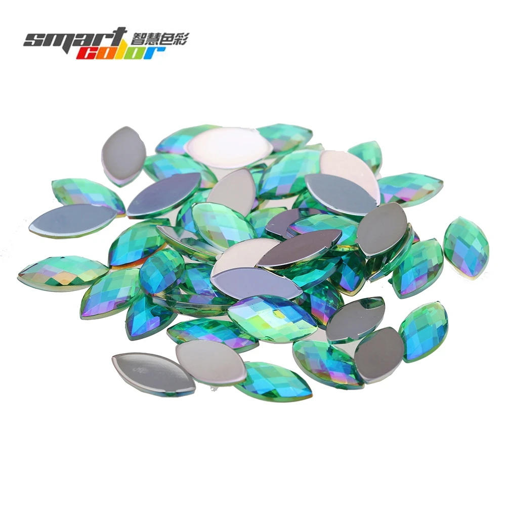 

Acrylic Craft DIY Gems 3x6mm 200pcs Flatback Marquise Earth Facets AB colors Acrylic Rhinestone Strass High Shine Decorations
