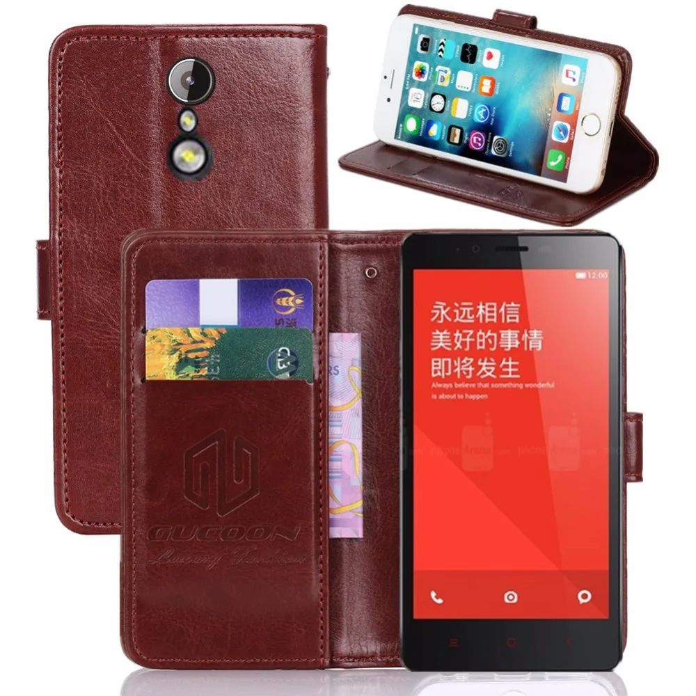 

GUCOON Vintage Wallet Case for Xiaomi Redmi Note 4 Pro Prime 5.5inch PU Leather Retro Flip Cover Magnetic Fashion Cases Strap