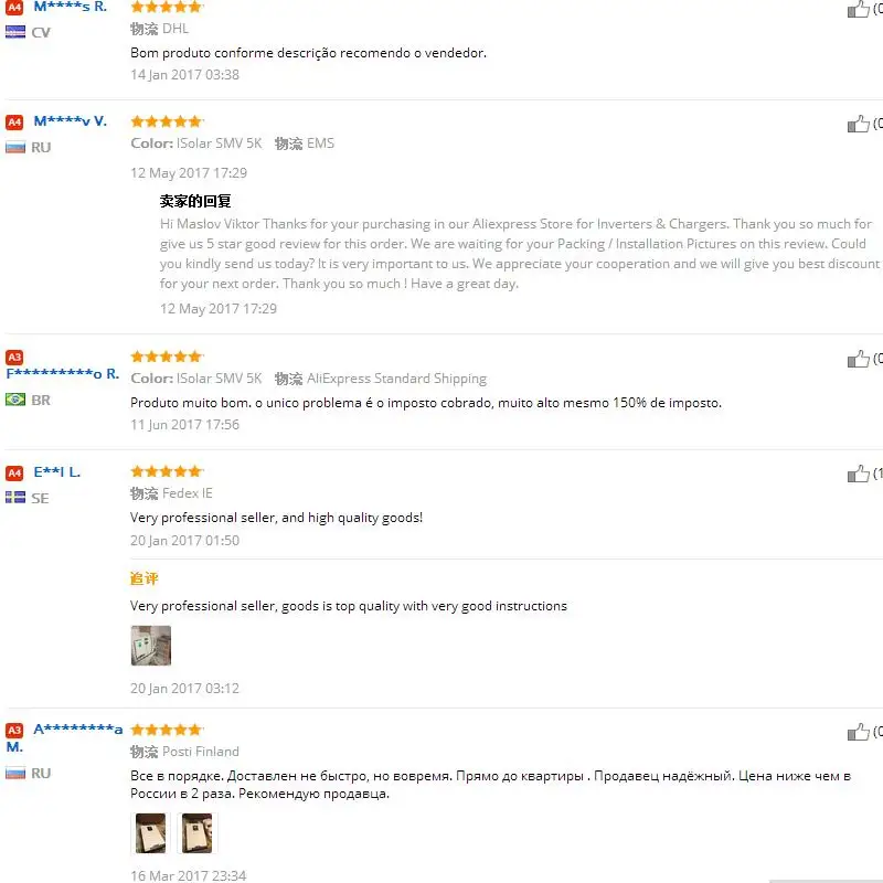 EASUN POWER ISolar SMV 5KVA-FEEDBACK