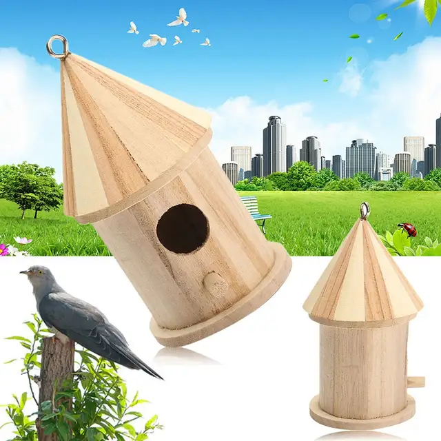 23 15 De Réductionmaisons à Oiseaux En Bois Cage à Oiseaux Décoration De Mariage Nid Oiseaux Vogel Hangmat Maison Oiseaux Canari Oiseaux Cage à