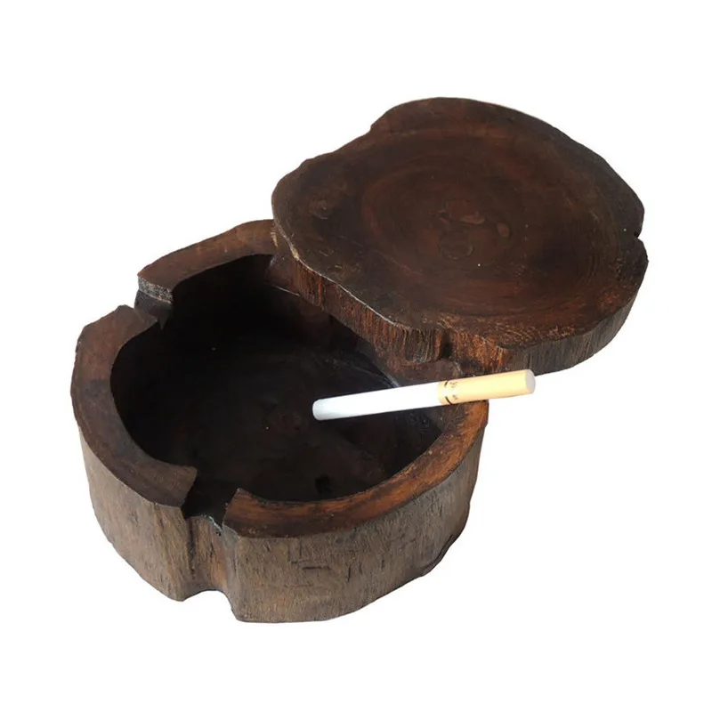 

Teakwood Ashtray for Smoking Weed Cigarette Southeast Asia Style Handwork Ash Tray Vintage Cendrier Table Decorative Cenicero
