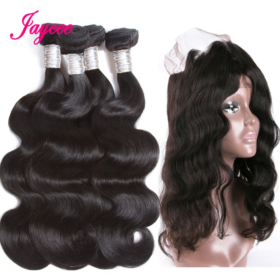 

Jaycee Body Wave Bundles With 360 Lace Frontal Wig Brazilian Hair Weave Bundles With Lace Front Human Hair Wigs Non Remy
