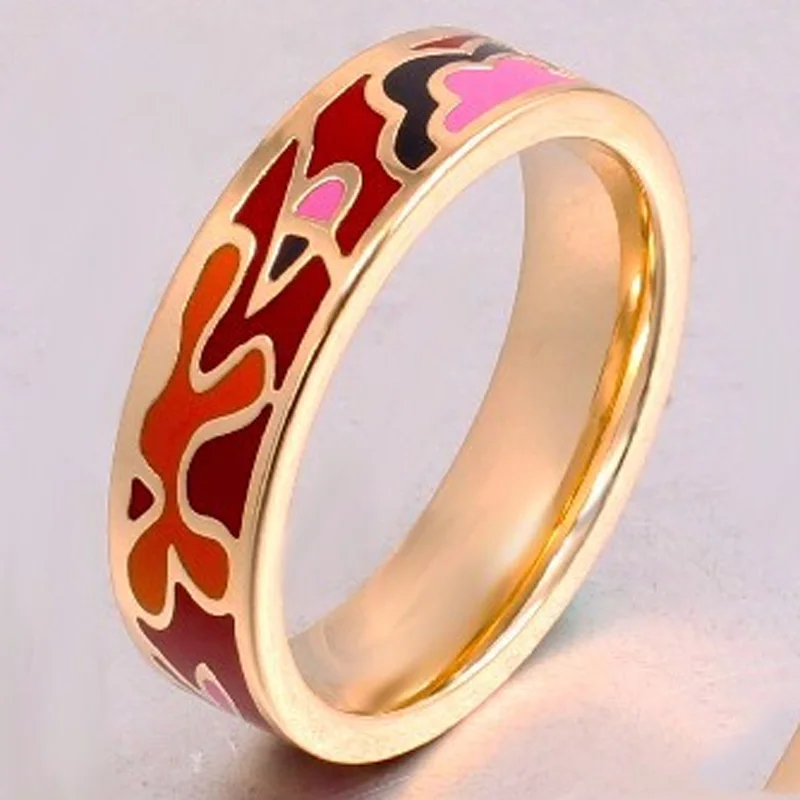 12pcs/lot Wholesale 6mm Width Enamel Rings jewelry Party Gifts Russian