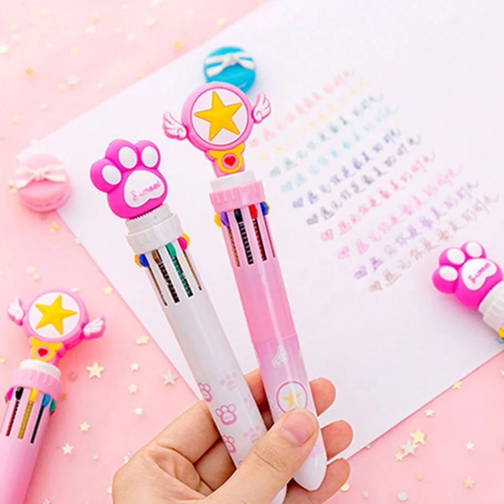

1Pcs Cute Cartoon Ball Pen Cat Paw 10 Colors Chunky Ballpoint Pen School Office Supply Gift Stationery