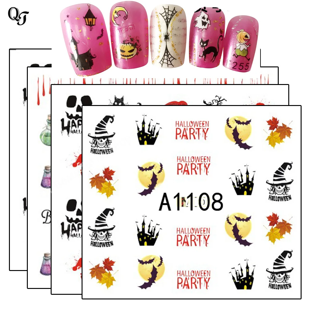 1 лист наклейки для ногтей на Хэллоуин|sticker decal|art waterhalloween nail art |