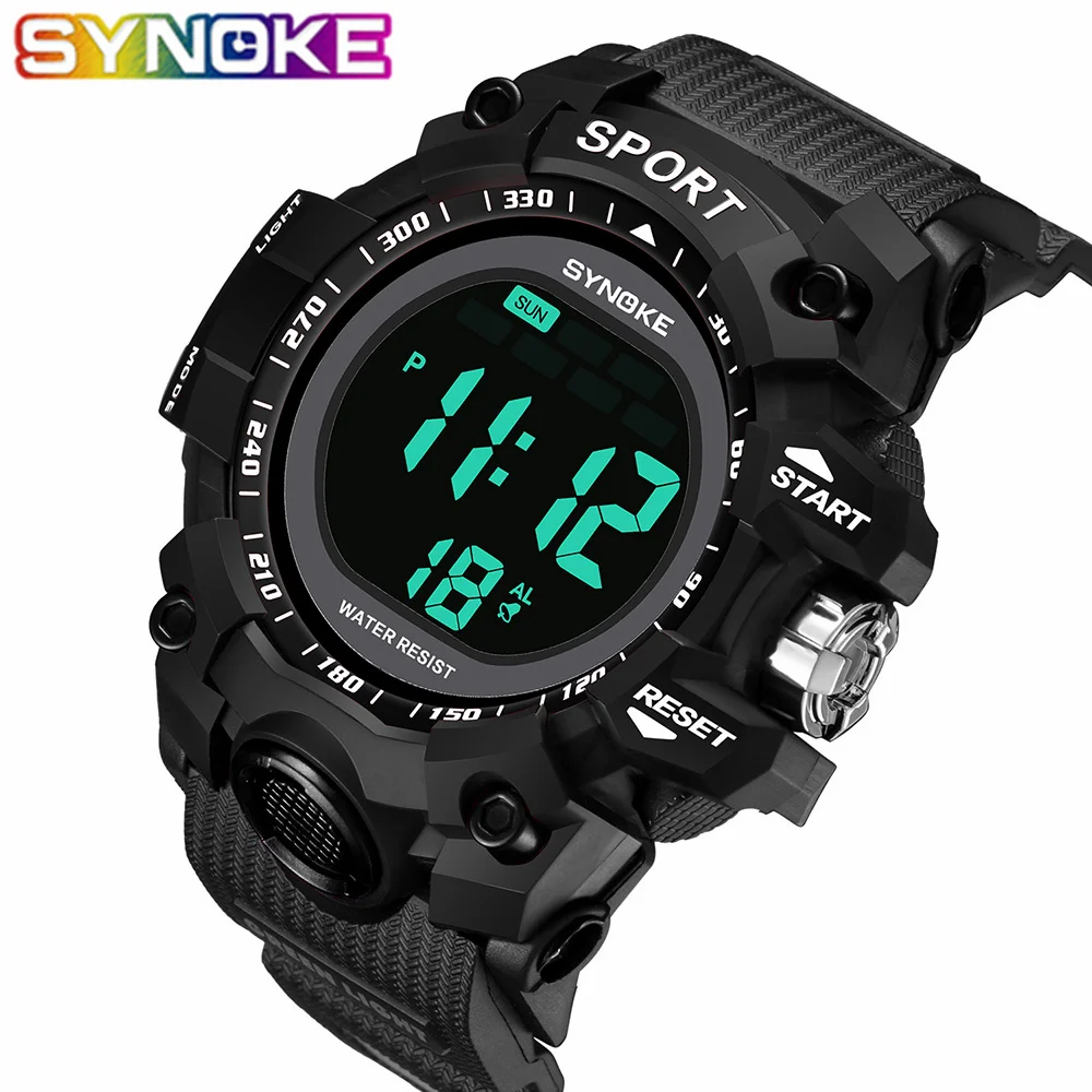 

SYNOKE Wristwatch Mens Sport Digital Watch Men LED Date Alarm Waterproof Watch Sports Mens Digital Watches Top Brand Luxury