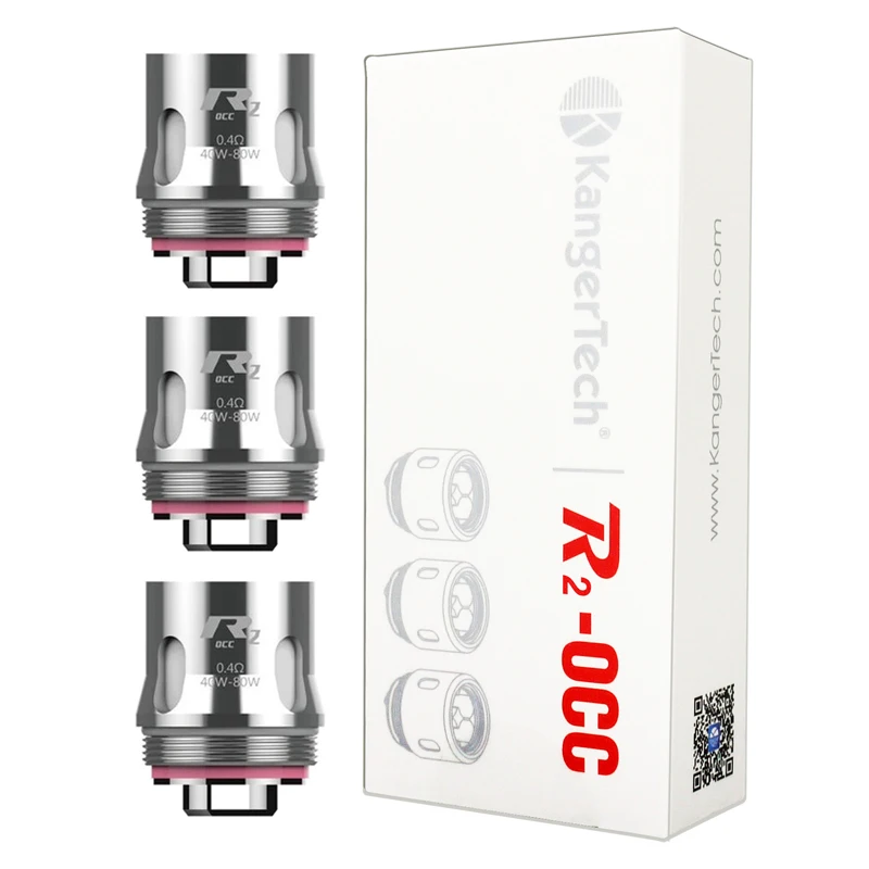 

Authentic KangerTech R2 OCC 0.4 ohm 20W-100W Replacement Coil 3pcs for Kanger VOLA Atomizer Tank