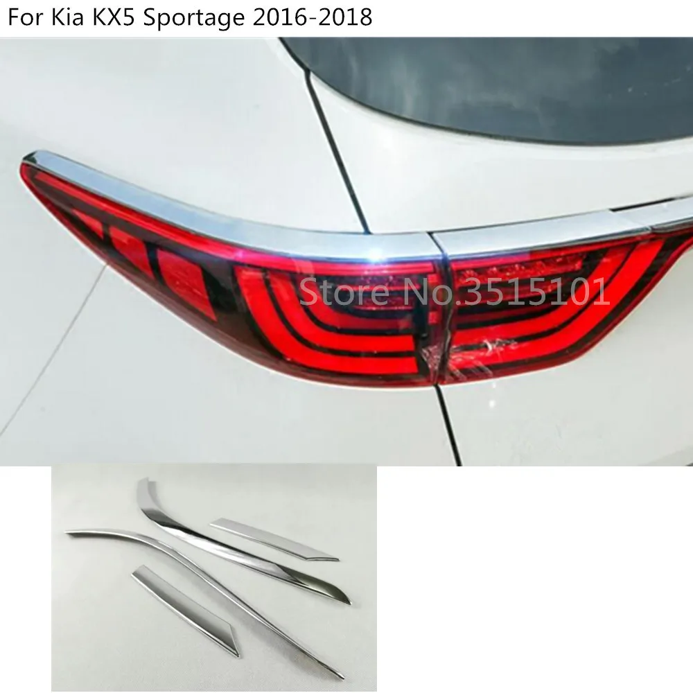 Car Styling Part Rear Tail Light Lamp Eyebrow Frame Stick Abs Chrome Cover Trim 4pcs For Kia Kx5 Sportage 2016 2017 2018 | Автомобили и