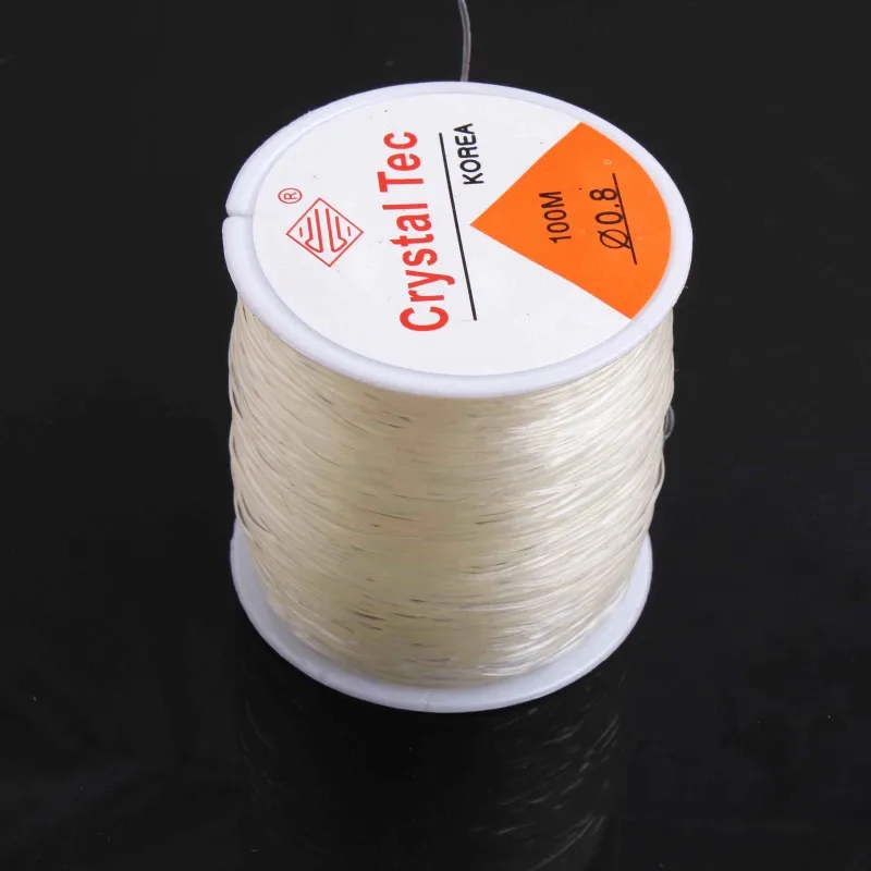 

Kwoi Vita 0.8MM 100m/roll Crystal Clear Line Stretch Elastic Beading Cord Wire String Thread DIY Jewelry Findings