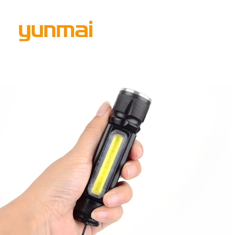 USB 5000lm фонарик с магнитом Cob+ XM-L T6 удобный светодиодный фонарик Перезаряжаемые факел проблескового света карманный светодиодный зум лампа