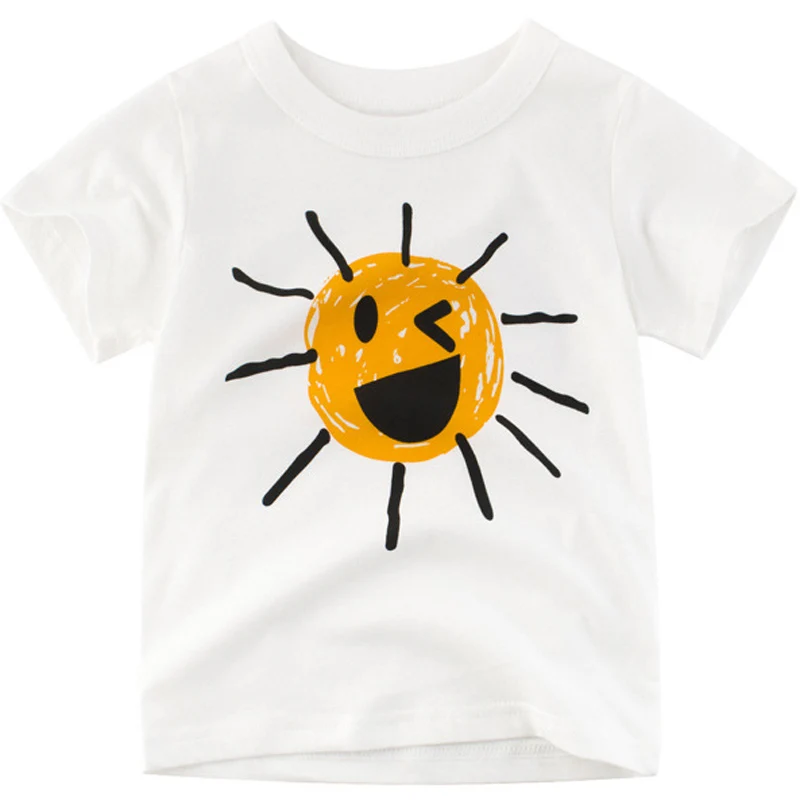 Футболка для мальчиков с рисунком граффити г. Летняя одежда для малышей хлопковые топы с короткими рукавами, Детские футболки для мальчиков детская одежда От 2 до 7 лет - Цвет: D