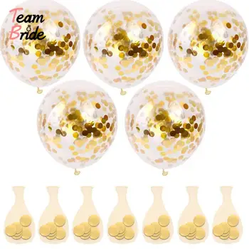 

Team Bride 100pcs/lot Round Latex Balloon 12 Inch Rose Gold Confetti Balloons Party Wedding Birthday Party Decoration KIDS adult
