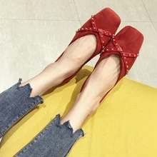 Размер 35-41, лето, новая женская обувь, квадратный носок, плоская подошва, повседневная обувь, слипоны, балетки, летняя обувь