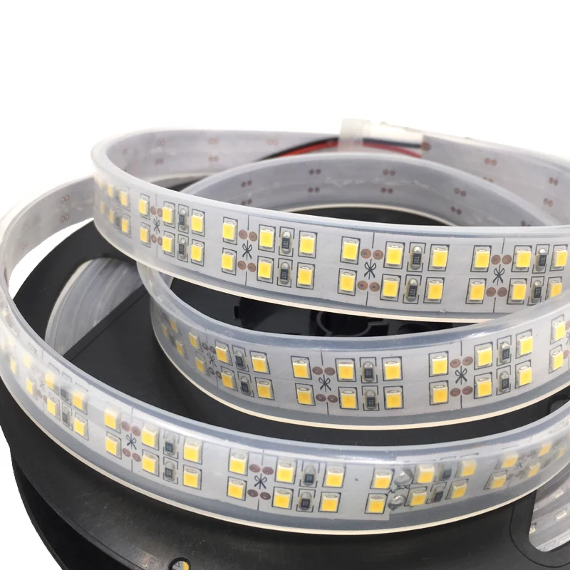 2835 1200 светодиодный S двухрядные DC12V ленты 240 s/M 5 м/лот IP67 силиконовая трубка