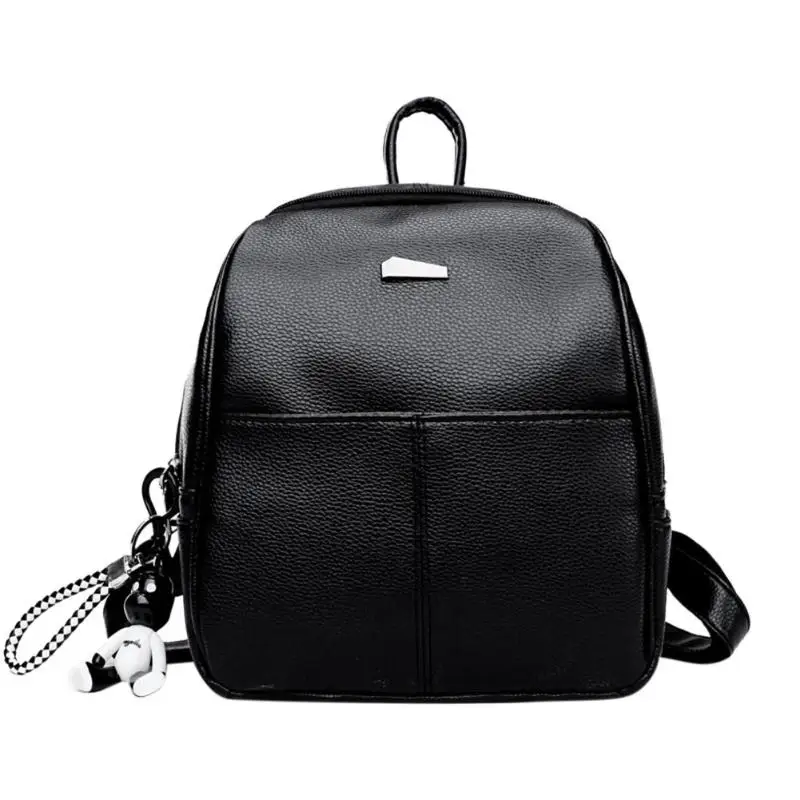 2018 Women Leather Backpack Children Backpack Mini Black Backpack Women Cute Back Pack Backpacks for Teenage Girls Small Bag