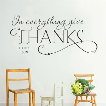 

family bless everything give thanks bible quote wall decals classic christian wall stickers for kids rooms decor diy vinyl gifts