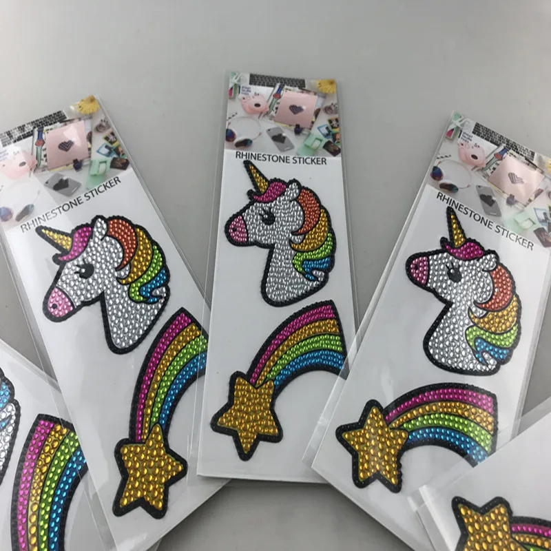 Multicolor Unicorn Motif Acrylic Rhinestones Stickers Phone PC Shoes Bag Car Art Decals Bags Beauty Decor DIY Accessories | Дом и сад