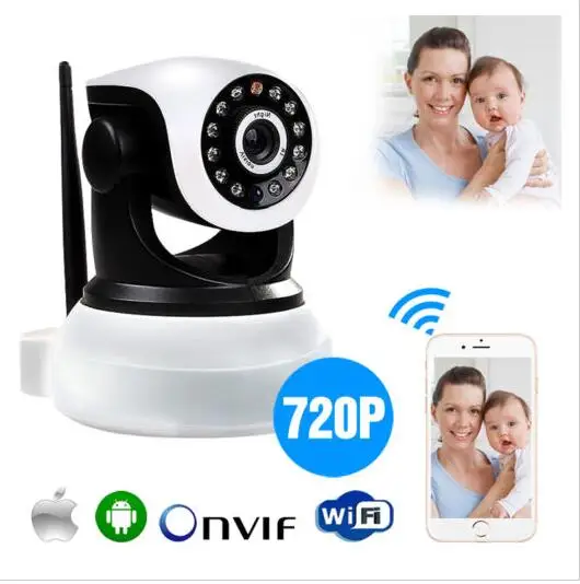 Buy P2P Pan Tilt IP Camera Wireless Security HD 720P ONVIF Audio Network Infrared IP Cam Night Vision WiFi Webcam Support 64G wireless ip camera wifi onvif two way audio pan tilt ir night vision home surveillance video security camera cctv network ip cam