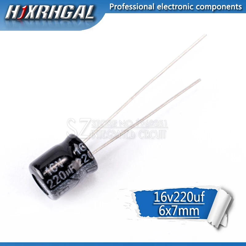 

50PCS Higt quality 16V220UF 6*7mm 220UF 16V 6*7 Electrolytic capacitor hjxrhgal
