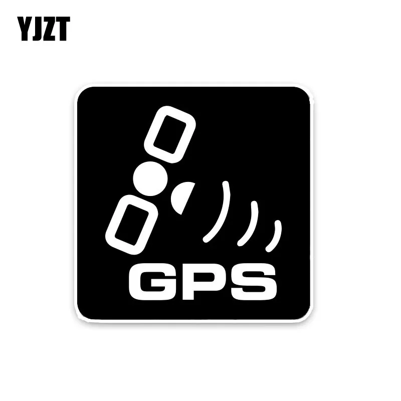 

YJZT 10.7*10.7CM White And Black GPS Simple PVC Creative Car Sticker Decals C1-3021