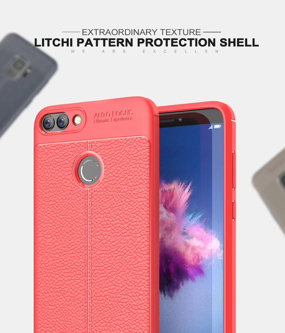 Icoque For Lichi Cover Huawei P Smart Case Silicone Soft Shockproof Protection for Enjoy 7S Coque Huawei P Smart Funda Black (2)