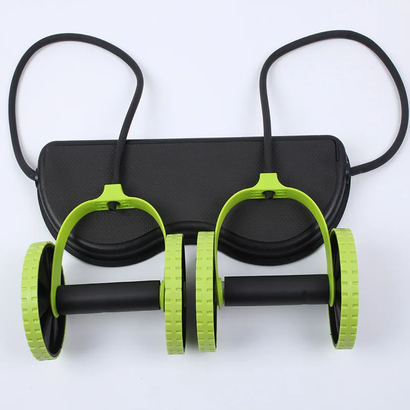 Outdoor Professional Multi function Chest Expander Double Wheel Abdominal Device Pull rope Health wheel Plastic Yoga Exercise 