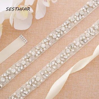 

Crystal Belt Rhinestone Wedding Belt Sliver Belt Diamond Flower Belts Bridal Sash For Wedding Dresses J134S