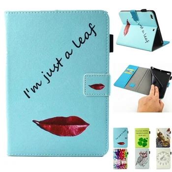 

New arrival Owl Red lipPU Leather Case With Card Slots For iPad 5/6 Air2 Case Smart Stand Protector Skin For new ipad 2017 2018