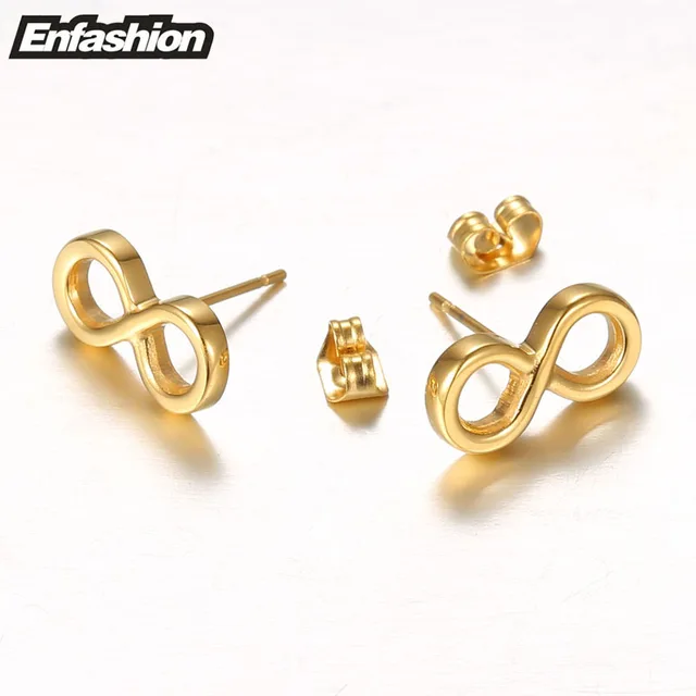 Enfashion Infinity Earrings Rose Gold Color Earings Stainless Steel Enfashion Infinity Earrings Rose Gold Color Earings Stainless Steel Earring Stud For Women Jewelry Orni