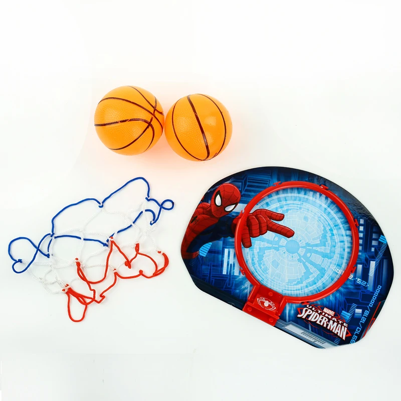Disney Marvel Человек-паук детские развивающие весело спортивные Баскетбол Совета Хооп набор детский открытый игрушка для мальчиков с 2 шариками