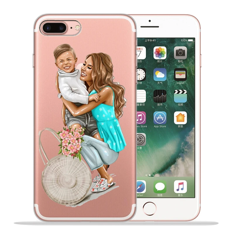 Модный чехол для телефона Super mom Dad Girl для iPhone 8, 7, 6, 6S Plus, X, XS, MAX, XR 10, мягкий силиконовый чехол Etui - Цвет: 09