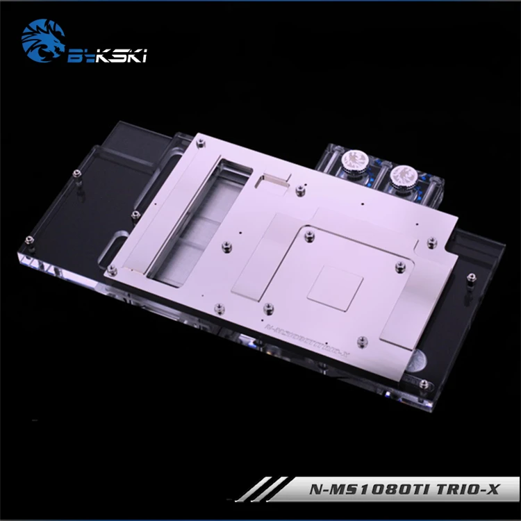 BYKSKI Full Cover Graphics Card Water Block use for MSI GTX1080TI GAMING X TRIO RGB Light GPU Radia