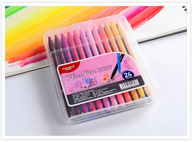 Pintados à Mão Linha de Fibra de Água Monami Cores Caneta Pintura Estudante Neutra 36 10 High Quality Material escolar e de escritório
