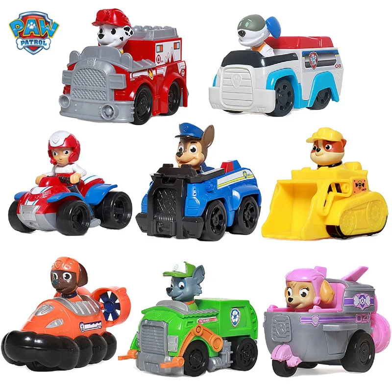 Paw Patrol автомобиль скользящая команда Рокки чейз игрушка Спасательная команда игрушка «Щенячий патруль» Juguetes Фигурки игрушки